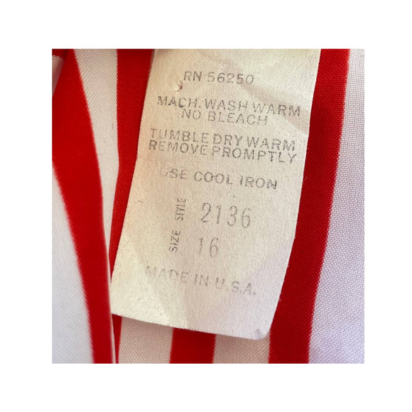 Missy H Red Multi Pattern A-line Vintage Midi Dress 16 REPAIR Cutter - Picture 10 of 10